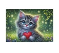 Rompecabezas para Adultos1000pcs(38x26cm) Magical Kitten with Heart Rompecabezas para Adultos Juguetes Antiestrés Carrera De Velocidad De Manos Ayuda A Ejercitar El Cerebro 1000pcs(38x26cm)