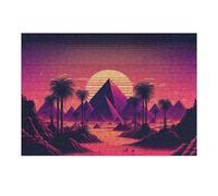 Rompecabezas para Adultos1000pcs(38x26cm) Neon Oasis in The Desert Rompecabezas para Adultos Juego De Ingenio para La Diversión Familiar Regalos para Reducir El Estrés 1000pcs(38x26cm)