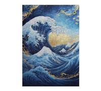 Rompecabezas para Adultos1000pcs(38x26cm) S Golden Wave Art Print Rompecabezas para Adolescentes Juegos Relajantes Regalos para Mujeres Regalos De Cumpleaños Únicos 1000pcs(38x26cm) S