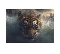 Rompecabezas para Adultos1000pcs(38x26cm) Tiger Swimming in Flooded Cityscape Rompecabezas Juegos Relajantes Decoración Perfecta Cumpleaños Y Navidad 1000pcs(38x26cm)