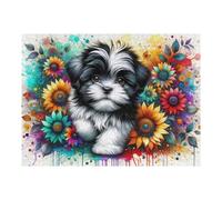 Rompecabezas para Adultos1000pcs(52x38cm) Colorful Floral Puppy Art Print Rompecabezas Juegos Relajantes Decoración Perfecta Cumpleaños Y Navidad 1000pcs(52x38cm)
