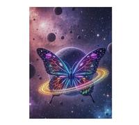 Rompecabezas para Adultos1000pcs(52x38cm) Cosmic Butterfly Rings and Planets Rompecabezas para Adultos Juego De Ingenio para La Diversión Familiar Regalos para Reducir El Estrés 1000pcs(52x38cm)
