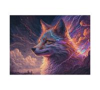 Rompecabezas para Adultos1000pcs(52x38cm) Electric Wolf Fantasy Artwork Rompecabezas para Adultos Juguetes Antiestrés Carrera De Velocidad De Manos Ayuda A Ejercitar El Cerebro 1000pcs(52x38cm)