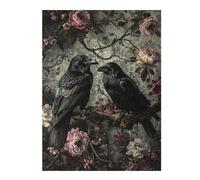 Rompecabezas para Adultos1000pcs(52x38cm) Gothic Raven Floral Art Print Rompecabezas para Adultos Juguete Decoración De Pared Corte De Precisión Actividades Divertidas En Casa 1000pcs(52x38cm)