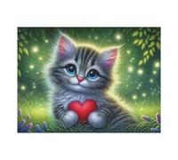 Rompecabezas para Adultos1000pcs(52x38cm) Magical Kitten with Heart Rompecabezas para Adultos Juegos Relajantes Vacaciones En Casa Matar El Tiempo para Cumpleaños, Navidad 1000pcs(52x38cm)