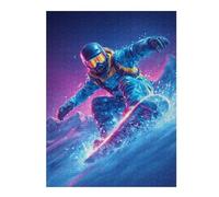 Rompecabezas para Adultos1000pcs(52x38cm) Neon Snowboarder in Action Rompecabezas Juguetes Antiestrés Alivio del Estrés Cumpleaños
