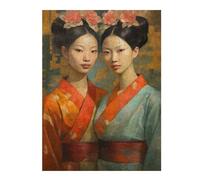 Rompecabezas para Adultos1000pcs(52x38cm) Painted Asian Twins Rompecabezas para Adultos Juego De Ingenio para La Diversión Familiar Regalos para Reducir El Estrés 1000pcs(52x38cm)