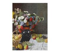 Rompecabezas Para Adultos1000pcs(52x38cm) Pug Flowers Still Life Claude Monet Rompecabezas Para Adultos Juegos Divertidos Pero Divertidos Y Humorísticos Actividades Divertidas En Casa 1000pcs(52x38cm)