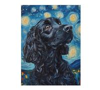Rompecabezas Para Adultos1000pcs(52x38cm) Starry Night Cocker Spaniel Art Print Rompecabezas Para Adultos Juguete Decoración De Pared Corte De Precisión Actividades Divertidas En Casa 1000pcs(52x38cm)