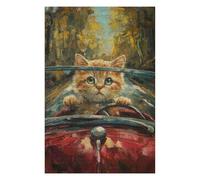 Rompecabezas para Adultos1000pcs(75x50cm) Cute Kitty Cabriolet Car Rompecabezas para Adultos Juegos Relajantes Vacaciones En Casa Matar El Tiempo para Cumpleaños, Navidad 1000pcs(75x50cm)