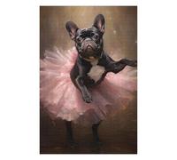Rompecabezas para Adultos1000pcs(75x50cm) French Bulldog Ballerina Rompecabezas para Adultos Juegos Divertidos Pero Divertidos Y Humorísticos Actividades Divertidas En Casa 1000pcs(75x50cm)