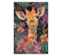Rompecabezas para Adultos1000pcs(75x50cm) Giraffe in Tropical Flowers Rompecabezas para Adolescentes Juegos Relajantes Regalos para Mujeres Regalos De Cumpleaños Únicos 1000pcs(75x50cm)