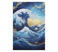 Rompecabezas para Adultos1000pcs(75x50cm) Golden Wave Art Print Rompecabezas para Adolescentes Juegos Relajantes Regalos para Mujeres Regalos De Cumpleaños Únicos 1000pcs(75x50cm)