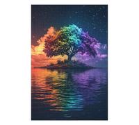 Rompecabezas para Adultos1000pcs(75x50cm) Rainbow Tree Reflections Rompecabezas Juguetes Antiestrés Alivio del Estrés Cumpleaños