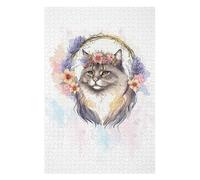 Rompecabezas para Adultos1000pcs(75x50cm) Siberian Cat Watercolor Rompecabezas para Adultos Juego De Ingenio para La Diversión Familiar Regalos para Reducir El Estrés 1000pcs(75x50cm)