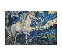 Rompecabezas para Adultos1000pcs(75x50cm) Unicorn in Starry Night Rompecabezas para Adultos Juegos Relajantes Vacaciones En Casa Matar El Tiempo para Cumpleaños, Navidad 1000pcs(75x50cm)
