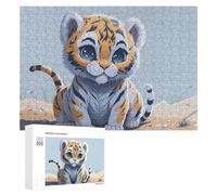 Rompecabezas para Adultos300 PCS Adorable Baby Tiger Illustration Rompecabezas para Adultos Juegos Familiares Análisis Y Lógica Reducción del Estrés Regalos 300 PCS