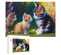 Rompecabezas para Adultos300 PCS Adorable Kittens in Garden Rompecabezas para Adultos Juego De Ingenio Regalo De Cumpleaños para Cumpleaños, Navidad 300 PCS