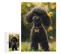 Rompecabezas para Adultos300 PCS Adorable Poodle with Yellow Duck Toy -1 Rompecabezas para Adultos Juego Familiar Regalos para Mujeres Regalos De Juegos Desafiantes 300 PCS