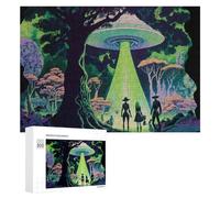 Rompecabezas para Adultos300 PCS Alien Encounter in A Fantasy Forest -1 Rompecabezas para Adolescentes Juego De Ingenio Arte De Pared Cumpleaños 300 PCS