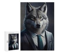 Rompecabezas para Adultos300 PCS Alpha Wolf in Suit -1 Rompecabezas para Adultos Juguete Decoración De Pared Desafío Difícil Cumpleaños Y Navidad 300 PCS