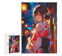 Rompecabezas para Adultos300 PCS Anime Girl in Kimono Rompecabezas para Adultos Juguete Decoración De Pared Desafío Difícil Cumpleaños Y Navidad 300 PCS