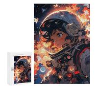 Rompecabezas para Adultos300 PCS Astronaut Girl in Space Rompecabezas para Adultos Juguete Decoración De Pared Desafío Difícil Cumpleaños Y Navidad 300 PCS
