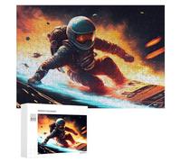 Rompecabezas para Adultos300 PCS Astronaut Surfing in Space -18 Rompecabezas para Adultos Juego De Ingenio Regalo De Cumpleaños para Cumpleaños, Navidad 300 PCS