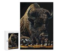 Rompecabezas para Adultos300 PCS Bison Chess Rompecabezas para Adultos Juegos Familiares Mejora La Memoria Cumpleaños Y Navidad 300 PCS