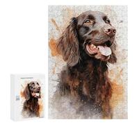 Rompecabezas para Adultos300 PCS Brown Flatcoated Retriever Rompecabezas para Adultos Juguete Decoración De Pared Desafío Difícil Cumpleaños Y Navidad 300 PCS