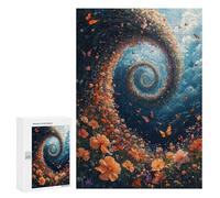 Rompecabezas para Adultos300 PCS Butterfly Garden Spiral Rompecabezas para Adultos para La Diversión Familiar. Juguetes Educativos Y Desafiantes para Completar.