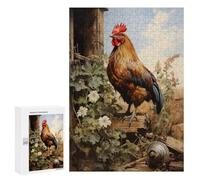 Rompecabezas para Adultos300 PCS Chicken Rooster Farm Rompecabezas para Adultos Juguete Decoración De Pared Desafío Difícil Cumpleaños Y Navidad 300 PCS