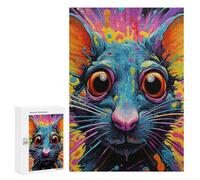 Rompecabezas para Adultos300 PCS Colorful Abstract Cat Portrait Rompecabezas para Adolescentes Juego De Ingenio Arte De Pared Cumpleaños 300 PCS