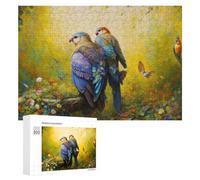 Rompecabezas para Adultos300 PCS Colorful Birds in A Lush Garden Rompecabezas para Adultos Juegos Familiares Análisis Y Lógica Reducción del Estrés Regalos 300 PCS