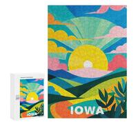 Rompecabezas para Adultos300 PCS Colorful Iowa Sunset Rompecabezas para Adultos Juego Familiar Regalos para Mujeres Regalos De Juegos Desafiantes 300 PCS