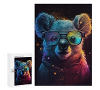 Rompecabezas para Adultos300 PCS Colorful Koala Sunglasses Art Rompecabezas para Adultos Juegos Familiares Regalos para Mujeres Regalos De Cumpleaños Únicos 300 PCS