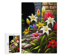Rompecabezas para Adultos300 PCS Colorful Lily Flowers Garden Rompecabezas para Adolescentes Juegos Relajantes para La Diversión Familiar Actividades Divertidas En Casa 300 PCS
