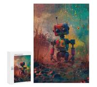 Rompecabezas para Adultos300 PCS Colorful Robot in Fantasy Field Rompecabezas para Adolescentes: Alivia El Estrés. Cada Pieza Es Única: Juguetes De Juego Desafiantes 300 PCS