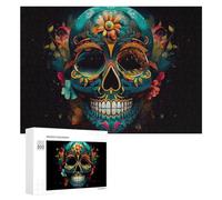 Rompecabezas para Adultos300 PCS Colorful Sugar Skull Artwork-3 Rompecabezas De Juguete para Decoración De Pared Difícil Oferta Difícil como Regalo para Toda La Familia 300 PCS