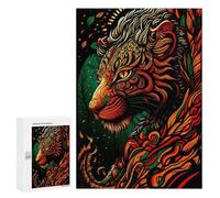 Rompecabezas para Adultos300 PCS Colorful Tiger Illustration Rompecabezas para Adultos Juegos Familiares Análisis Y Lógica Reducción del Estrés Regalos 300 PCS