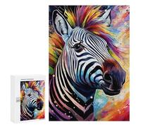 Rompecabezas para Adultos300 PCS Colorful Zebra Artwork Rompecabezas para Adultos Juegos Familiares Análisis Y Lógica Reducción del Estrés Regalos 300 PCS