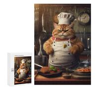 Rompecabezas para Adultos300 PCS Cooking Cat Cook Chef Rompecabezas para Adultos Juguete Decoración De Pared Desafío Difícil Cumpleaños Y Navidad 300 PCS