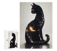 Rompecabezas para Adultos300 PCS Cosmic Cat Silhouette Rompecabezas para Adultos Juguete Decoración De Pared Desafío Difícil Cumpleaños Y Navidad 300 PCS