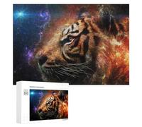 Rompecabezas para Adultos300 PCS Cosmic Tiger Profile Rompecabezas para Adultos Juego De Ingenio Regalo De Cumpleaños para Cumpleaños, Navidad 300 PCS