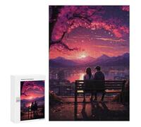 Rompecabezas para Adultos300 PCS Couple Watching Sunset Rompecabezas para Adultos Juguete Decoración De Pared Regalos para Mujeres Ayuda A Ejercitar El Cerebro 300 PCS