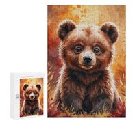 Rompecabezas para Adultos300 PCS Cute Bear Cub Watercolor Rompecabezas para Adultos Juegos Familiares Mejora La Memoria Cumpleaños Y Navidad 300 PCS