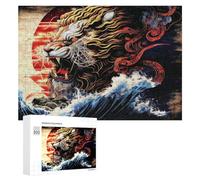 Rompecabezas para Adultos300 PCS Dragon and Phoenix Symbolic Artwork Rompecabezas para Adolescentes Juego De Ingenio Arte De Pared Cumpleaños 300 PCS