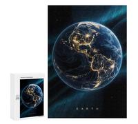 Rompecabezas para Adultos300 PCS Earth Night in Space Rompecabezas para Adultos Juguete Decoración De Pared Desafío Difícil Cumpleaños Y Navidad 300 PCS