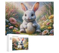 Rompecabezas para Adultos300 PCS Easter Bunny with Egg in Garden Rompecabezas para Adultos Juego De Ingenio Regalo De Cumpleaños para Cumpleaños, Navidad 300 PCS