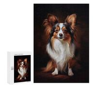 Rompecabezas para Adultos300 PCS Elegant Papillon Dog Portrait Rompecabezas para Adultos Juegos Familiares Decoración del Hogar Cumpleaños 300 PCS